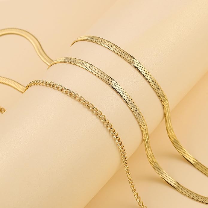 Turandoss 1-3PCS 18K Gold Plated Waist Chains for Women - Gold Layered Belly Body Chain for The Waist Adjustable Multilayer Sexy Bikini Waist Chain for Women Dainty Beach Waist Jewelry for Women