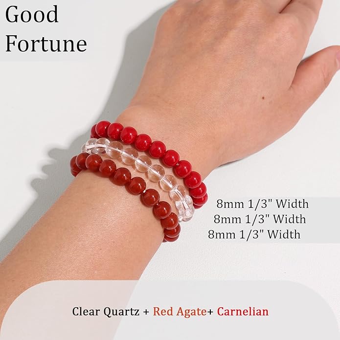 Healing Crystal Bracelets for Women Men 8mm Tiger Eye Hematite Black Obsidian Natural Stone Beaded Stretch Bracelet Triple Protection Handmade Gemstone Reiki Spiritual Jewelry Gifts