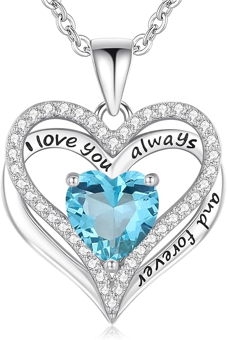 S925 Sterling Silver Necklace for Women, Wife Jewelry Rose Gold, Mom Birthday Valentines Mothers Day Gifts, Girlfriend Necklaces, Daughter Heart Jewel, Anniversary for Her