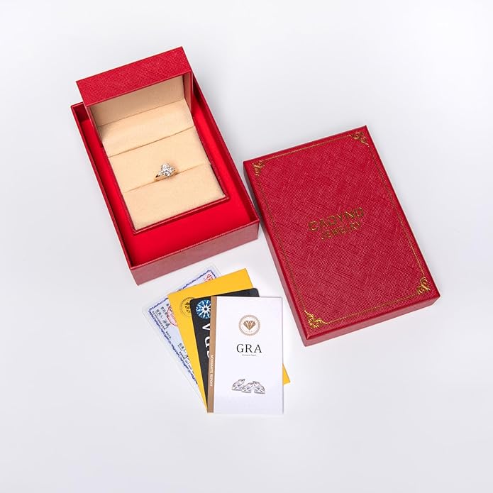 Solid 14K Gold 3.36ct Moissanite Three Stone Rings (3ct Center Stone), Round/Oval/Emerald Shape, Real Gold | D Color and Flawless Moissanite | Wedding Anniversary Ring