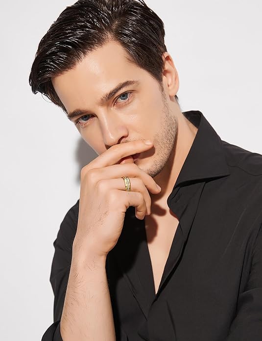 Greenpod 6mm 8mm Tungsten Carbide Rings for Men Silver/Gold Cubic Zirconia Eternity Wedding Band Women High Polish Comfort Fit Size 6-13