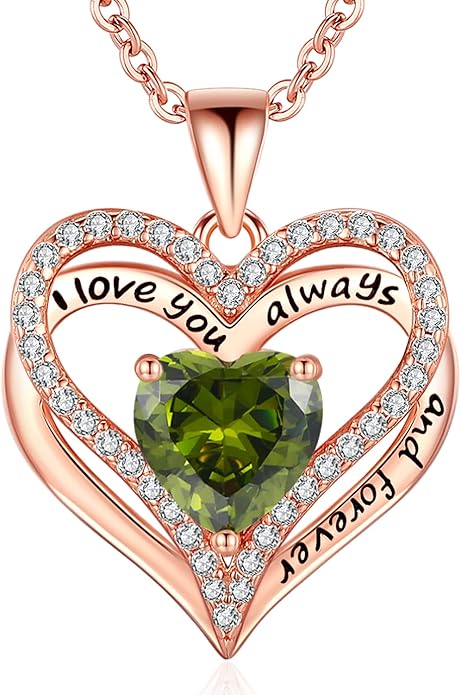 S925 Sterling Silver Necklace for Women, Wife Jewelry Rose Gold, Mom Birthday Valentines Mothers Day Gifts, Girlfriend Necklaces, Daughter Heart Jewel, Anniversary for Her