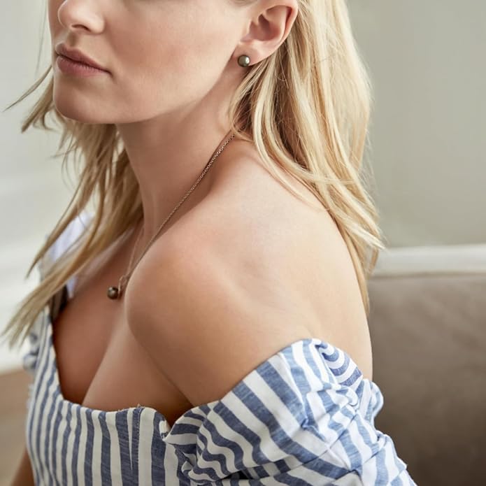 The Pearl Source Real Pearl Pendant for Women with Genuine AAA Quality Black Tahitian Cultured Pearl with Infinity Design