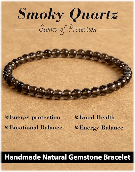 Handmade Natural Stone Beaded Stretch Bracelets,Healing Crystals Protection Bracelet,Spiritual Jewelry Gifts for Women & Men,Replacement Beads Included