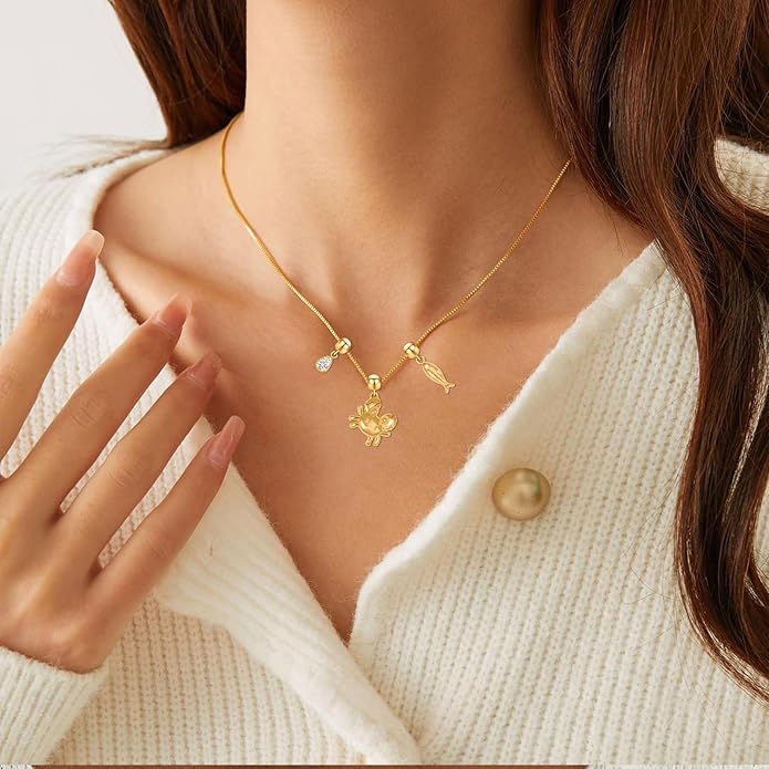 Summer Holiday Necklace,Dainty Chain, Charm Necklace For Women,Cute Cat Charm,Natural Pearls,18k Gold Plated,Choose Your Favorite Charm, Change Easily