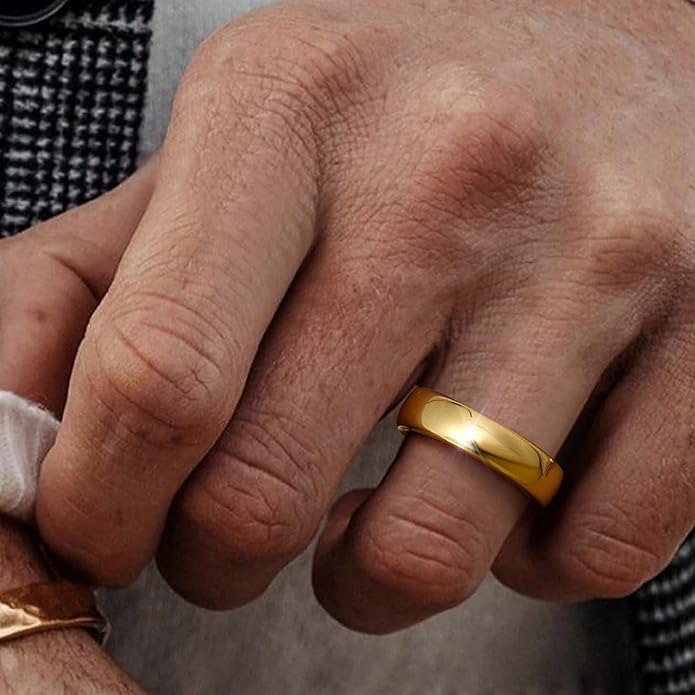 Jstyle 2mm 4mm 6mm 8mm Tungsten Rings for Men Women Hypoallergenic Wedding Band Rings Gold/Silver Domed High Polish Comfort Fit Size 6-12 Not Tarnished