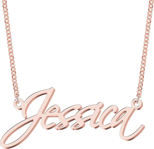 Custom Name Necklace - 925 Sterling Silver & 316 Stainless Steel, 14 Fonts & Multi-Language Options, 4 Colors, 5 Chain Styles, Personalized Gift with Premium Box