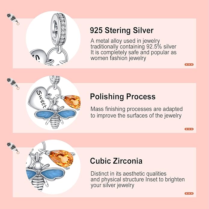 Annmors Charms for Bracelets Family Animal Safety Chains Nature Dangle for Women Bracelets & Necklace Pendant