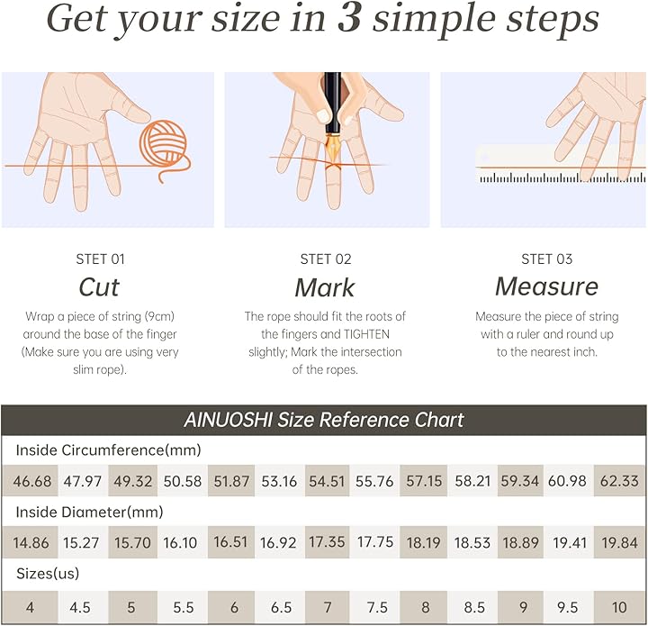 AINUOSHI 2.0 Carat Moissanite Ring, Wedding Ring, Made with Sterling Silver, Round Cut, Gift for Wedding, Engagement and Anniversary