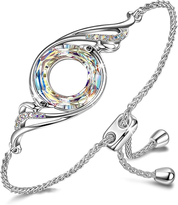 Kate Lynn ♥ Rise From the Ashes Phoenix Bracelet Made with Crystals from Austria, Adjustable Slider Bracelet for Women, Packaged with Jewelry Box, Birthday Gift for Women, Symbol of Luck and Renewal