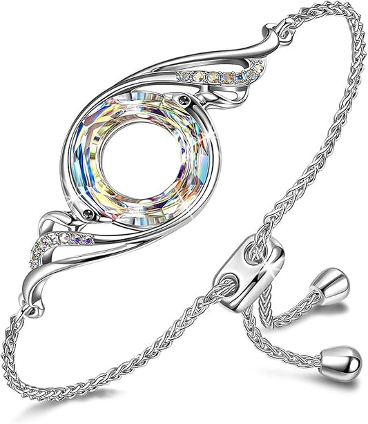 Kate Lynn ♥ Rise From the Ashes Phoenix Bracelet Made with Crystals from Austria, Adjustable Slider Bracelet for Women, Packaged with Jewelry Box, Birthday Gift for Women, Symbol of Luck and Renewal