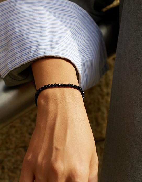 Handmade Natural Stone Beaded Stretch Bracelets,Healing Crystals Protection Bracelet,Spiritual Jewelry Gifts for Women & Men,Replacement Beads Included