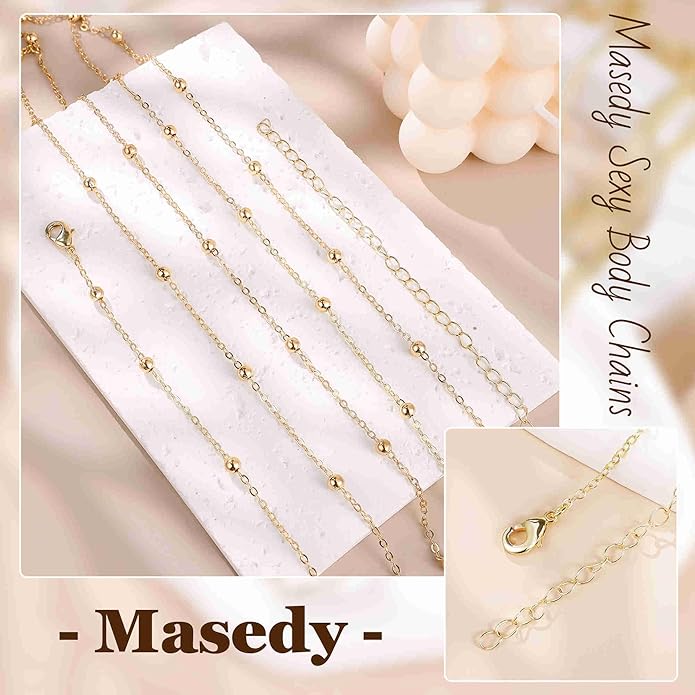 14K Gold Sexy Body Chains for Women Necklace Layered Bikini Bra Chain Crossover Belly Chain Rhinestone Summer Chest Chain Beach Prom Nightclub Body Chain Jewelry