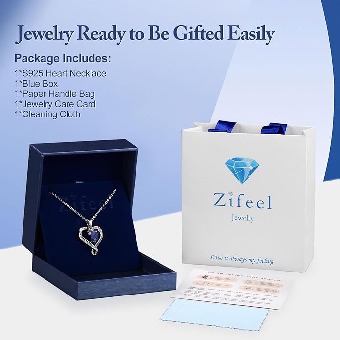 Birthday Gifts for Women Wife Infinity Heart Birthstone I Love You Necklace for Women S925 Sterling Silver Anniversary Wedding Gifts for Christmas Valentines Mothers Day Women's jewelry Diamond Pendant Necklaces Gift for Her Mom Daughter Grandma