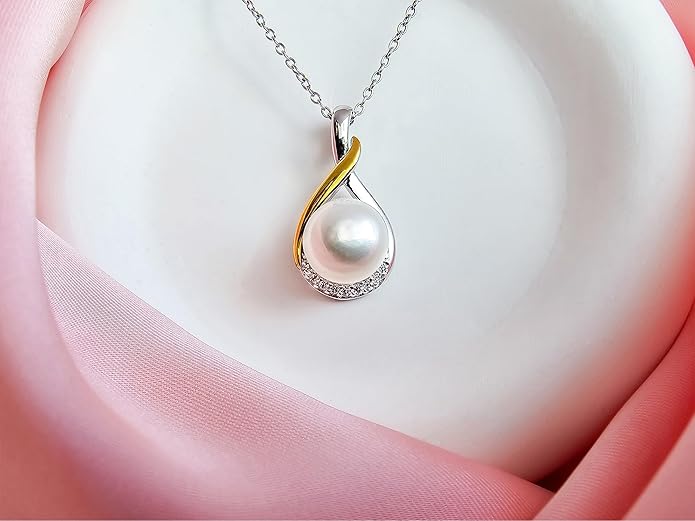 Gifts For Wife Wedding Anniversary - mothers day gifts for wife - AAA+ Real Pearl Necklaces For Women (18k Gold Platting 925 Sterling Silver) mothers necklace ideas Birthday Freshwater Pearl Necklace