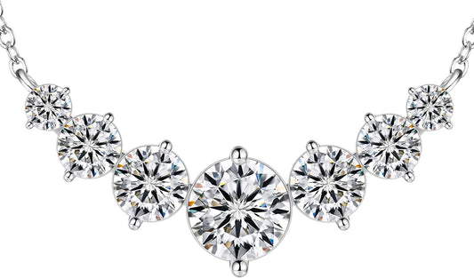 Moissanite Necklace for Women, 1.7-7.6 Carat Heart Necklace Engraved 'I LOVE YOU' Gift for Wife, Wedding Anniversary Birthday Gifts for Women, Jewelry Gifts for Her Wife Mom Girlfriend Lady