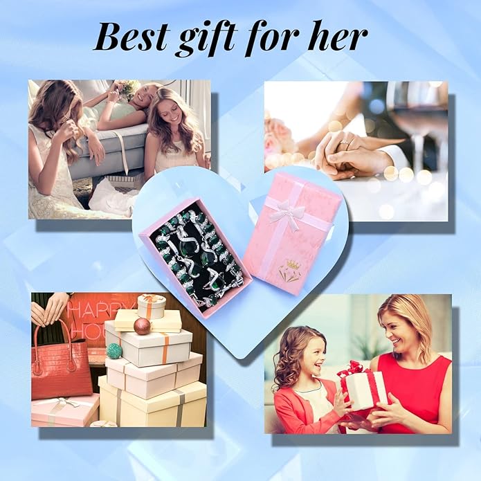 GZWHD Jewelry Set for Women Water Drop Cubic Zirconia Artificial Crystal Earrings Pendant Necklace Open Ring Tennis Bracelet Wedding Anniversary Birthday Engagement Gift for Bridesmaid Wife Girlfriend Friend