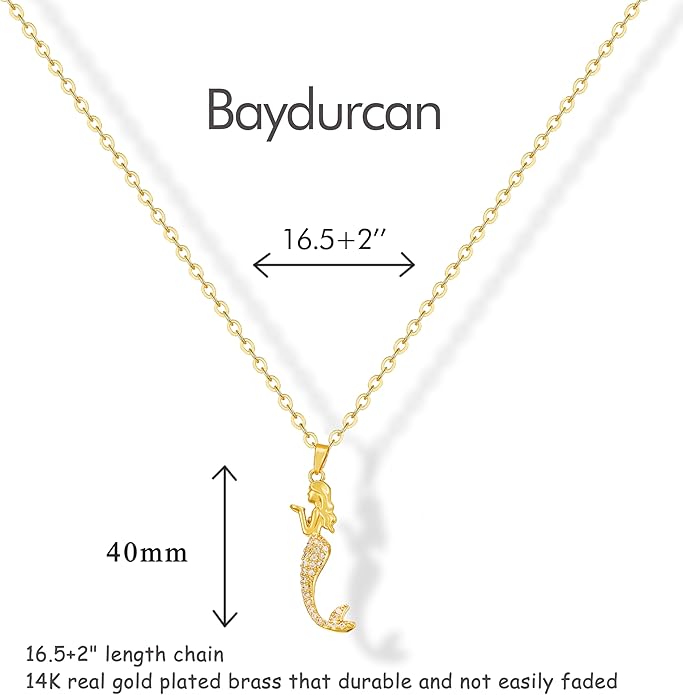Baydurcan Dainty Gold Necklace for women - 14K Gold Plated Pendant Necklaces Gifts for Friends Sister Mother, Birthday, Christmas, Graduation, Inspirational Gifts