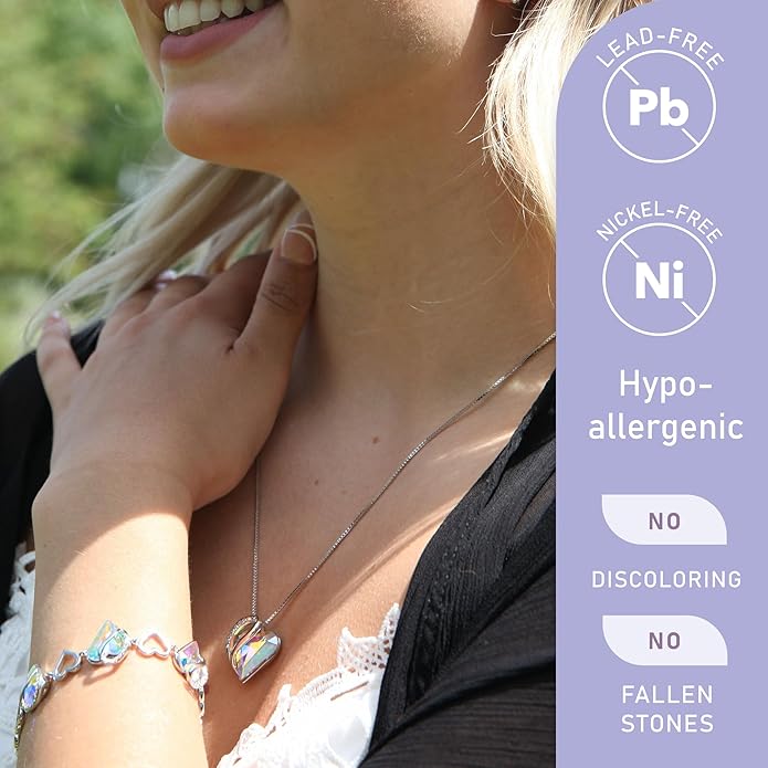 Necklaces for Women, Infinity Love Birthstone Heart Crystal Pendant, Birthday Jewelry Gifts for Her, Mom, and Wife, Silver Plated, 18 plus 2 inch Adjustable Chain
