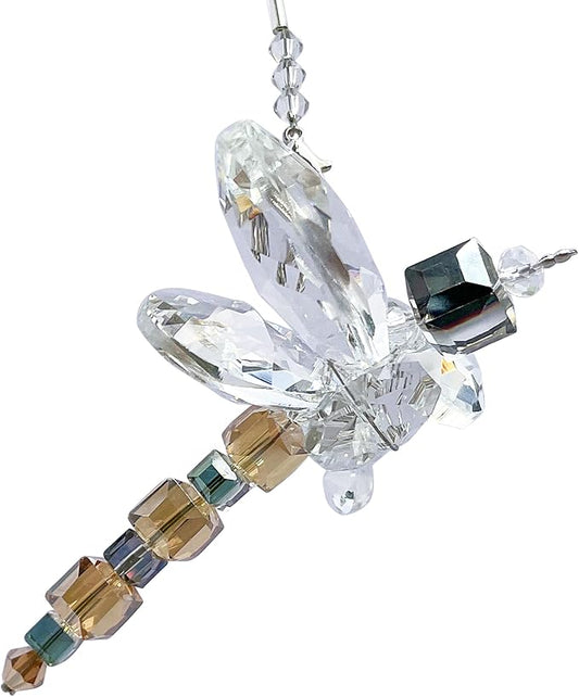 Dragonfly Gift - Crystal Dragonfly Charm - Rainbow Maker - Prism Suncatcher for Garden, Home, Car and Window Decor - Gifts for Mom and Grandma
