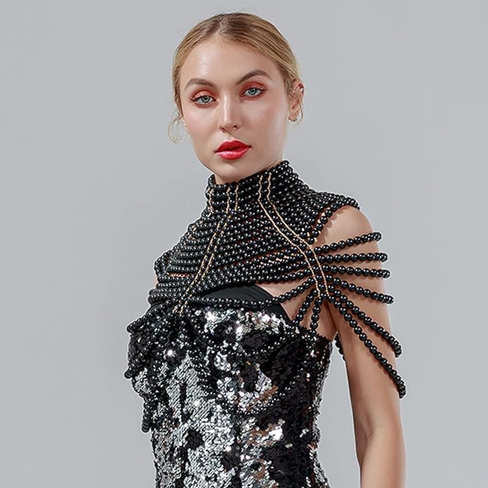 CCbodily Pearl Body Chain Bra - Fashion Shoulder Necklaces Bra Chain Body Jewelry