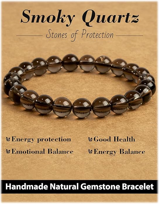 Handmade Natural Stone Beaded Stretch Bracelets,Healing Crystals Protection Bracelet,Spiritual Jewelry Gifts for Women & Men,Replacement Beads Included