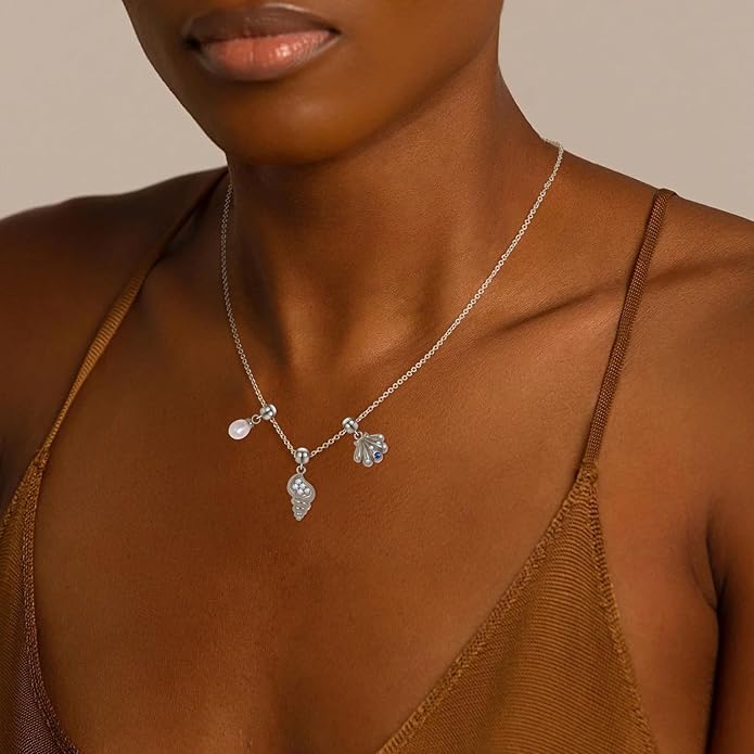 Summer Holiday Necklace,Dainty Chain, Charm Necklace For Women,Cute Cat Charm,Natural Pearls,18k Gold Plated,Choose Your Favorite Charm, Change Easily