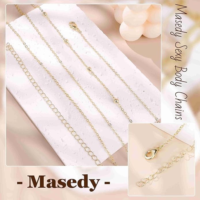 14K Gold Sexy Body Chains for Women Necklace Layered Bikini Bra Chain Crossover Belly Chain Rhinestone Summer Chest Chain Beach Prom Nightclub Body Chain Jewelry