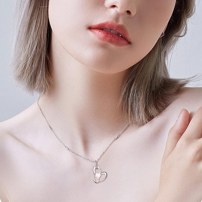 Palpitate Heart Necklaces for Women Forever Love Pendant Necklace Anniversary Valentine's Day Gifts for Lovers Wife Her Mom