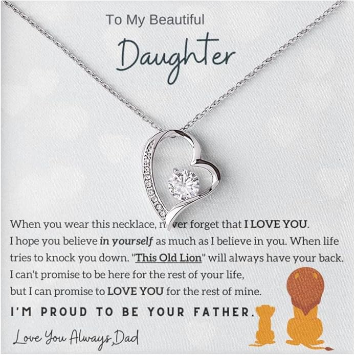 Jewelry Father Daughter Necklace - Forever Love, Proud to Be Your Father - Christmas Birthday Gift From Dad