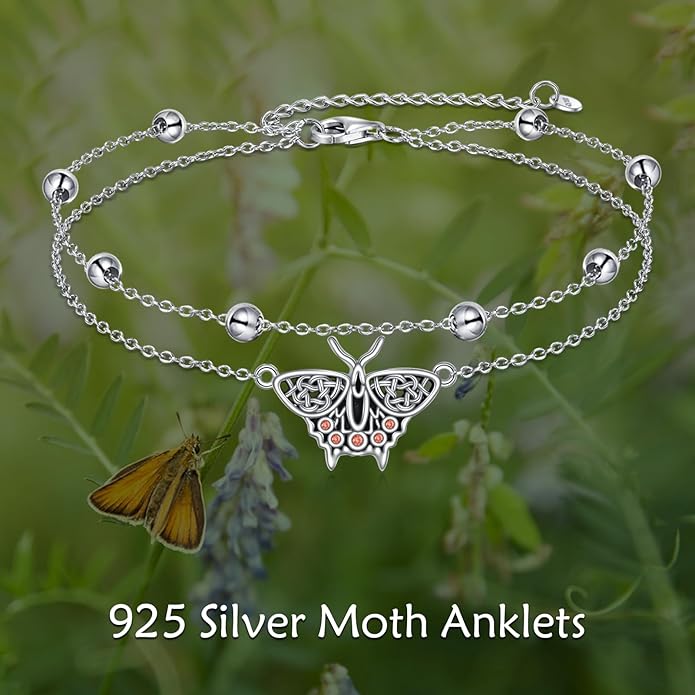 TIGER RIDER Dragonfly Anklet Sterling Silver Dragonfly Gifts Jewelry for Women with Crystal Birthday Anniversary