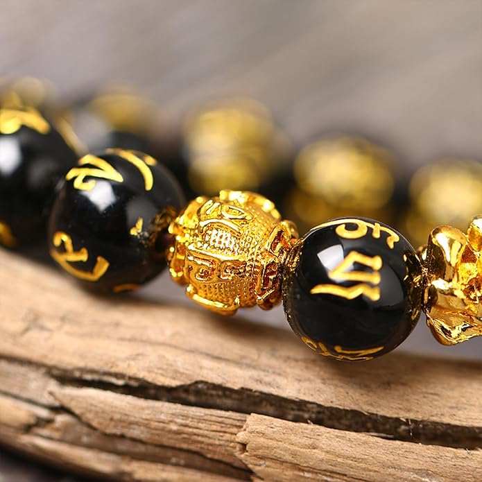 HETICA Feng Shui Pixiu Wealth Bracelet, FengShui Wealth And Luck Bracelet Prosperity Buddha Beads Elastic Bracelet Jewelry for Women Men