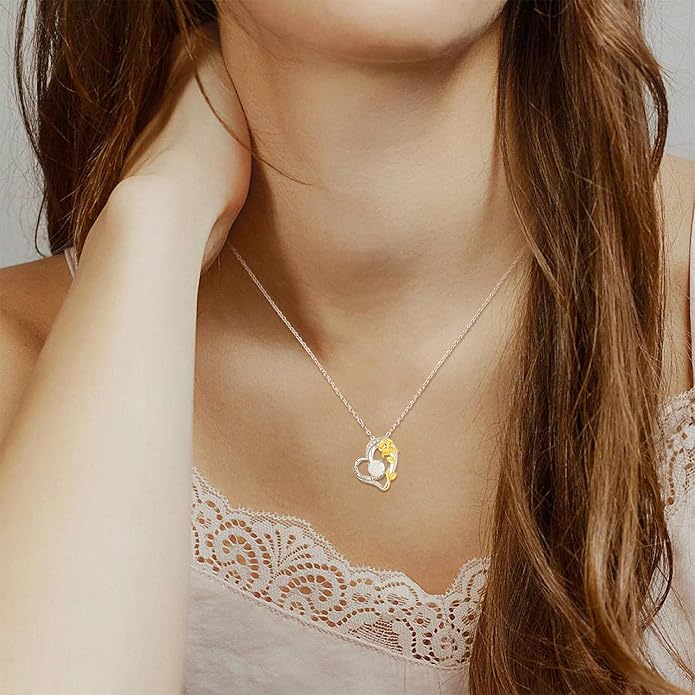 Palpitate Heart Necklaces for Women Forever Love Pendant Necklace Anniversary Valentine's Day Gifts for Lovers Wife Her Mom