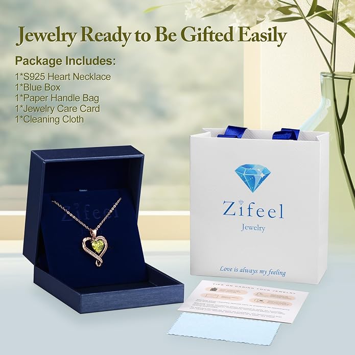 Birthday Gifts for Women Wife Infinity Heart Birthstone I Love You Necklace for Women S925 Sterling Silver Anniversary Wedding Gifts for Christmas Valentines Mothers Day Women's jewelry Diamond Pendant Necklaces Gift for Her Mom Daughter Grandma