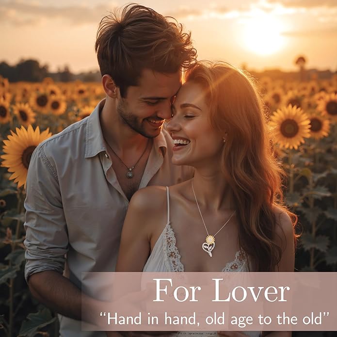 1 Carat Moissanite Sunflower Pendant Necklace | 'You Are My Sunshine' Engraved Heart Charm | 925 Sterling Silver | Radiant Anniversary, Wedding, Timeless Commitment Gift for Her