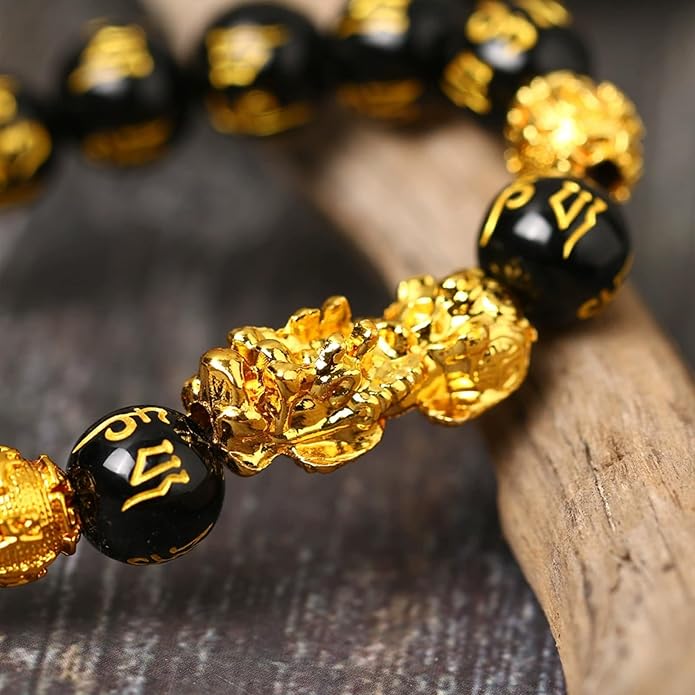 HETICA Feng Shui Pixiu Wealth Bracelet, FengShui Wealth And Luck Bracelet Prosperity Buddha Beads Elastic Bracelet Jewelry for Women Men