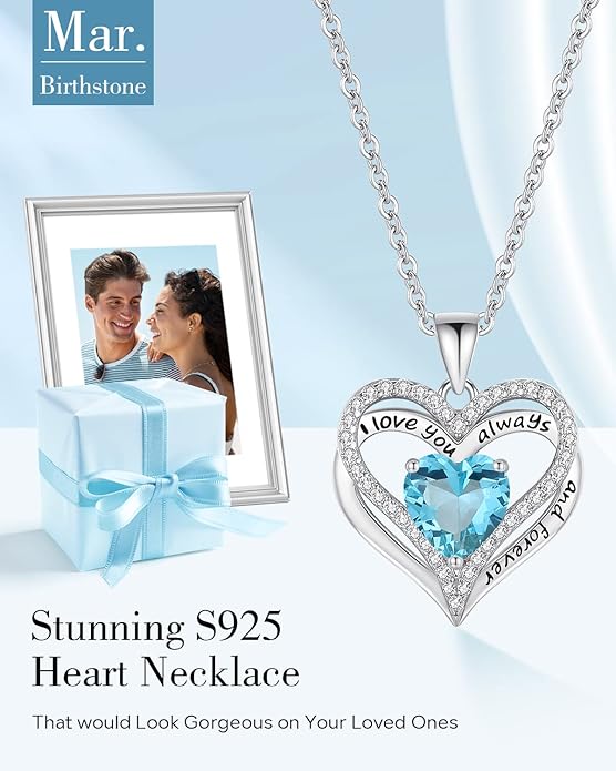 S925 Sterling Silver Necklace for Women, Wife Jewelry Rose Gold, Mom Birthday Valentines Mothers Day Gifts, Girlfriend Necklaces, Daughter Heart Jewel, Anniversary for Her