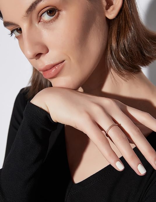 Greenpod 2mm 4mm 6mm Tungsten Wedding Bands Ring for Women Men Rose Gold/Silver/Gold/Black Polished Slim Engagement Promise Rings Comfort Fit Size 4-13