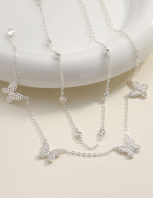 RLMOON Gold Anklets for Women CZ Ankle Bracelet 14K Gold Plated Waterproof Dainty Layered Tennis Heart Dot Chain Silver Clover Anklet Trendy Foot Jewelry