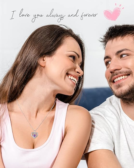 S925 Sterling Silver Necklace for Women, Wife Jewelry Rose Gold, Mom Birthday Valentines Mothers Day Gifts, Girlfriend Necklaces, Daughter Heart Jewel, Anniversary for Her