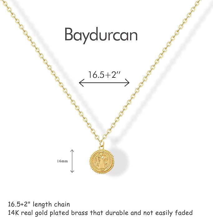 Baydurcan Dainty Gold Necklace for women - 14K Gold Plated Pendant Necklaces Gifts for Friends Sister Mother, Birthday, Christmas, Graduation, Inspirational Gifts