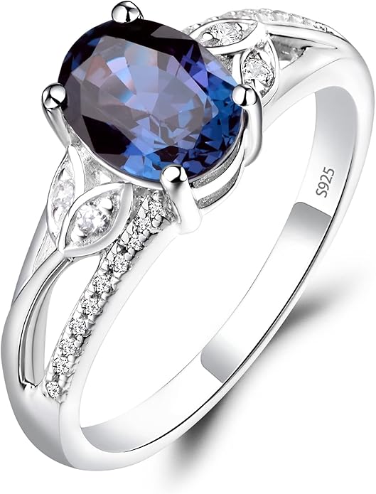 925 Sterling Silver Oval Shaped 8X6 MM Gemstone Ring Leaf Engagement Ring for Women Jewelry