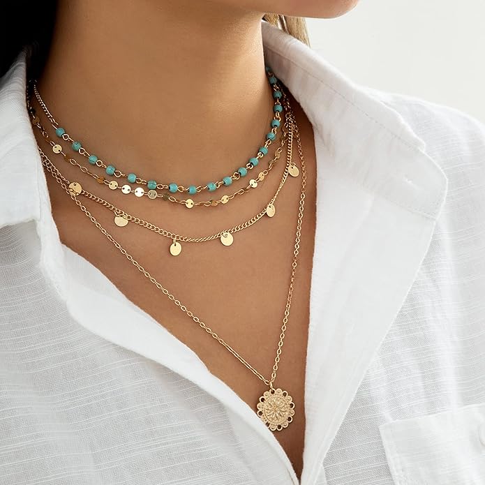 Choistily Charm Necklace Dainty Gold Western Outfit Beach Jewelry for Women Trendy Cowgirl Accessories for Women Gold Bow Sea Shell Pendant Necklace Preppy Stuff Summer Jewelry 2025