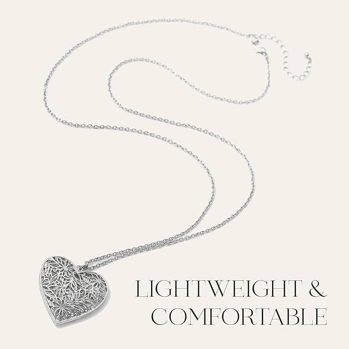Jewelry Heart Pendant Necklace for Women, 18" Lightweight Chain, Gift-Ready, Elegant and Versatile Design