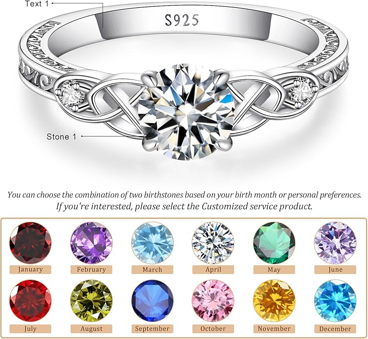 Vintage Celtic Knot Women's Engagement Ring Sets 925 Sterling Silver/14K Gold Plated Stackable Wedding Bands Rings AAAAA Cubic Zirconia Women Bridal Sets Wedding Ring Band Width 1.8mm Size 5-9