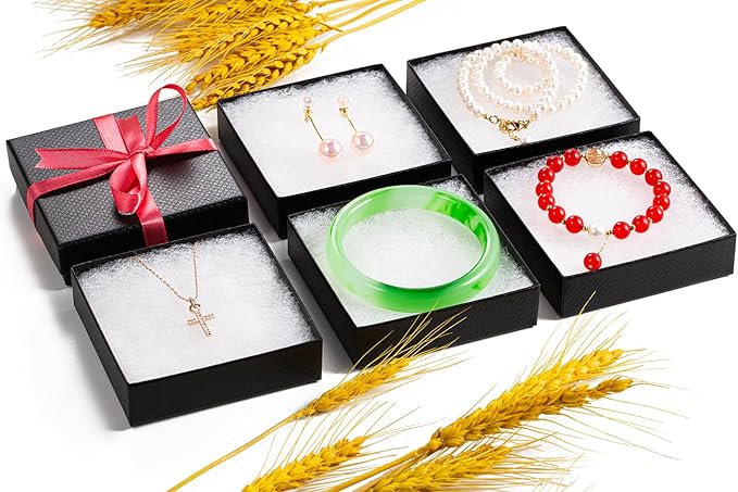 GEFTOL Jewelry Gift Boxes 96 Pack 3.5x3.5x1 Inch Cardboard Jewelry Boxes,Small Gift Boxes for Jewelry Earrings Necklaces Handmade Bangles Bracelets(Black)