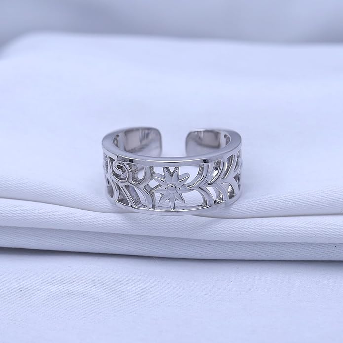 Adjustable Flower Toe Ring Jewelry for Women 14k Gold Plated Sterling Silver