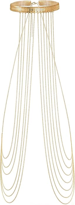 Harness Body Chain Sexy Layered Tassel Belly Waist Chain Necklace Boho Hot Bikini Nightclub Party Beach Body Jewelry for Women and Ladies Gold Tone