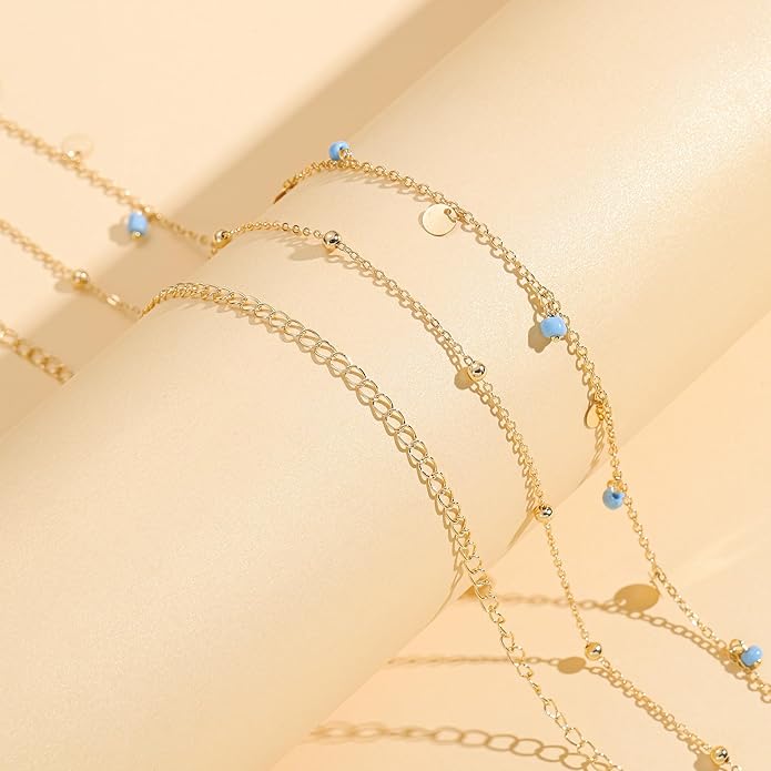 Turandoss 1-3PCS 18K Gold Plated Waist Chains for Women - Gold Layered Belly Body Chain for The Waist Adjustable Multilayer Sexy Bikini Waist Chain for Women Dainty Beach Waist Jewelry for Women