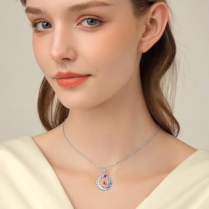 LILALO Bear Necklace Sterling Silver Moon Jewelry with I Love You To the Moon And Back Bear Gifts